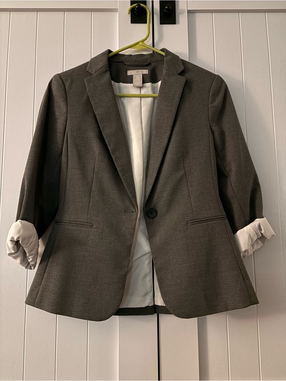 H&M Dark Gray Tailored Women's Blazer - Single-Button